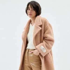 Aritzia Wilfred THE ONLY COAT - Heather Medium Brown, size 1 [NWT]